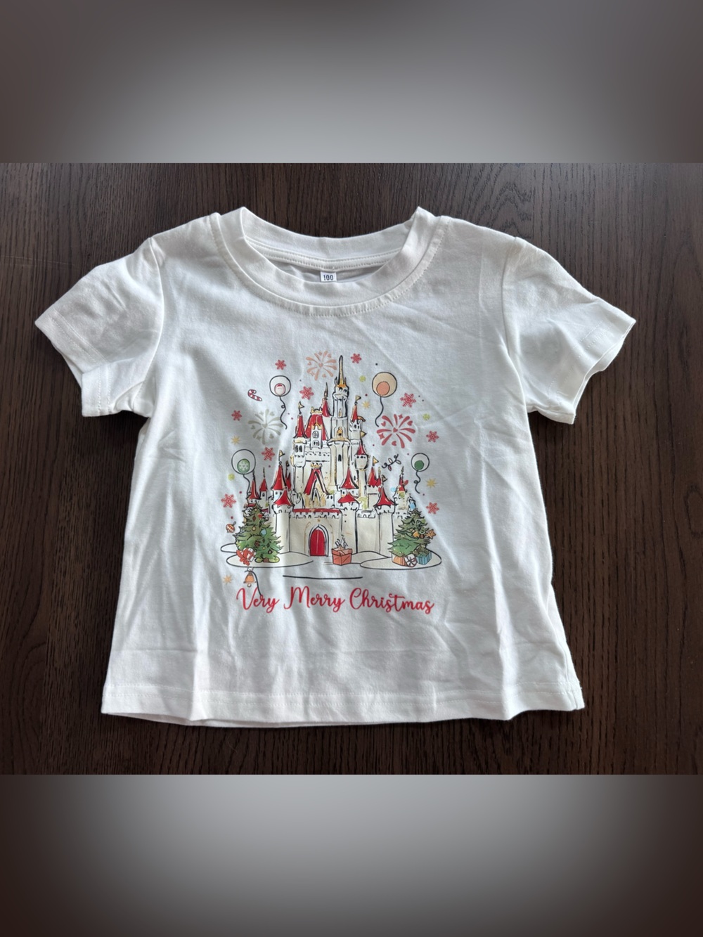 NWOT White Girls' Disney Christmas Tee